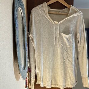 Roxy Cream Hooded Long Sleeve Top